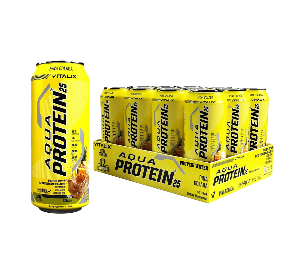 VITALIX Aqua Protein 25 Protein Water - Pina Colada - Ultramade