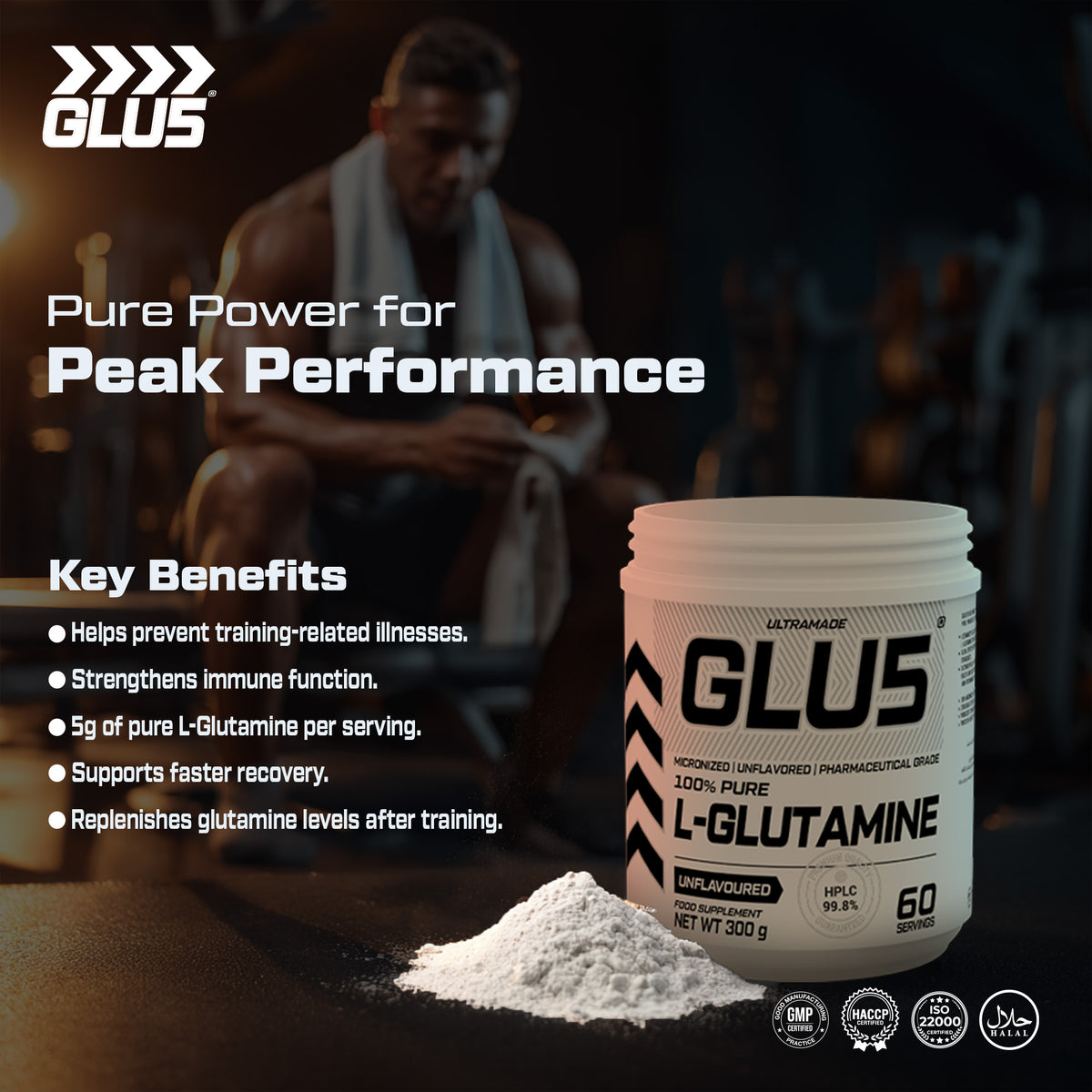 GLU5 L-Glutamine Powder 300g (60 Servings) - photo 3