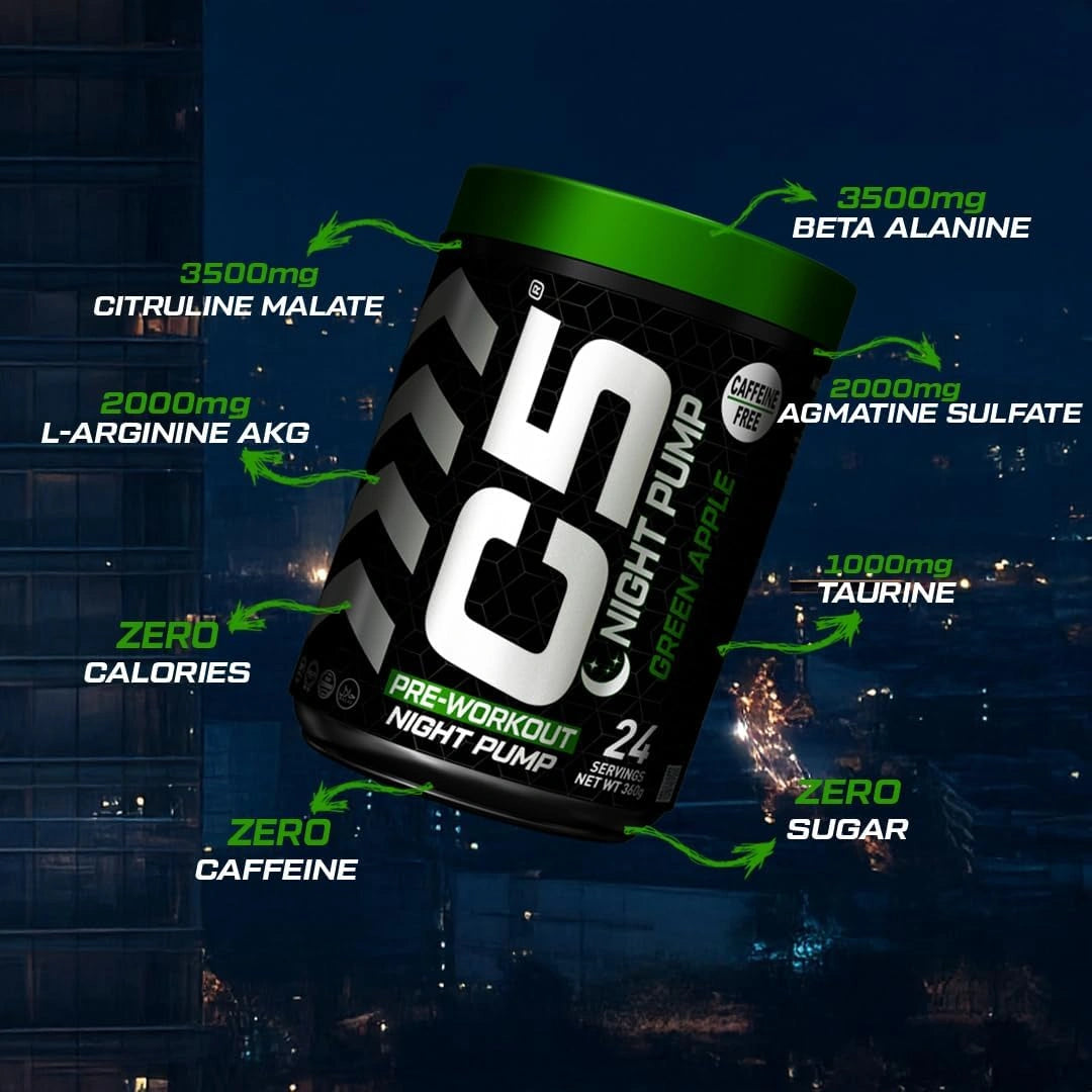 C5 Night Pump Pre Workout Powder Green Apple - photo 5