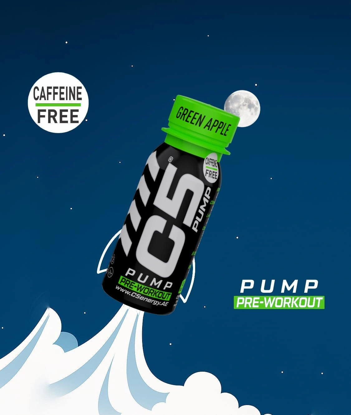 C5 PUMP Shot Pre-Workout, Caffeine-Free (Pack of 12,Green Apple) - photo 4