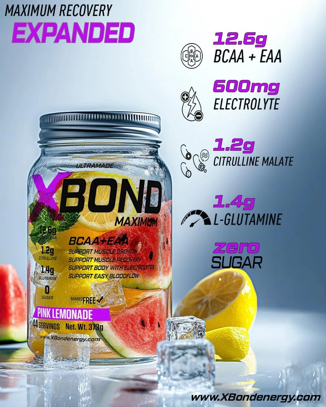 Xbond Powder BCAA + EAA - Pink Lemonade - photo 3
