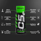 C5 SHOT Pre-Workout Drink | 80ml Liquid Shot | 200mg Caffeine - Green Apple - photo 5
