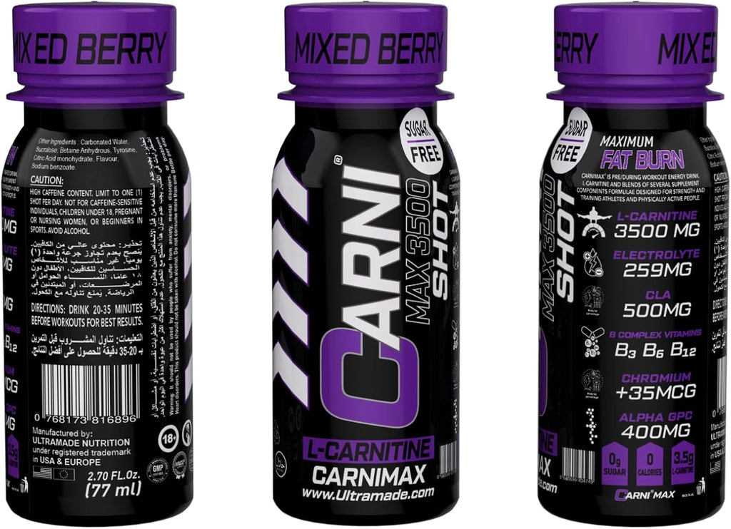 Carni Shot L-Carnitine Sugar-Free Mixed Berry Pack of 12 - photo 3