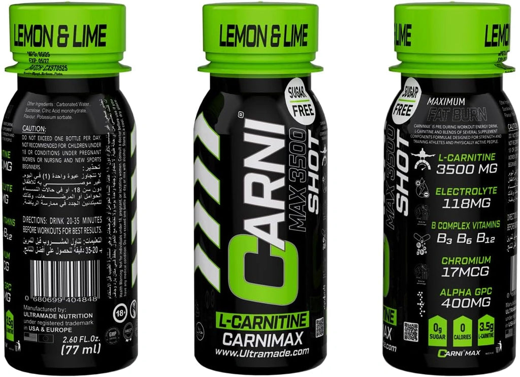 Carni Shot L-Carnitine Sugar-Free Lemon & Lime Pack of 12 - photo 2