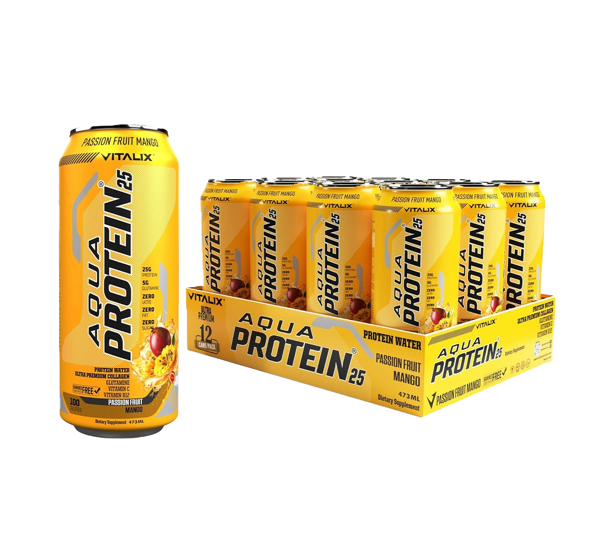 VITALIX Aqua Protein 25 Protein Water - Passion Fruit Mango - Ultramade