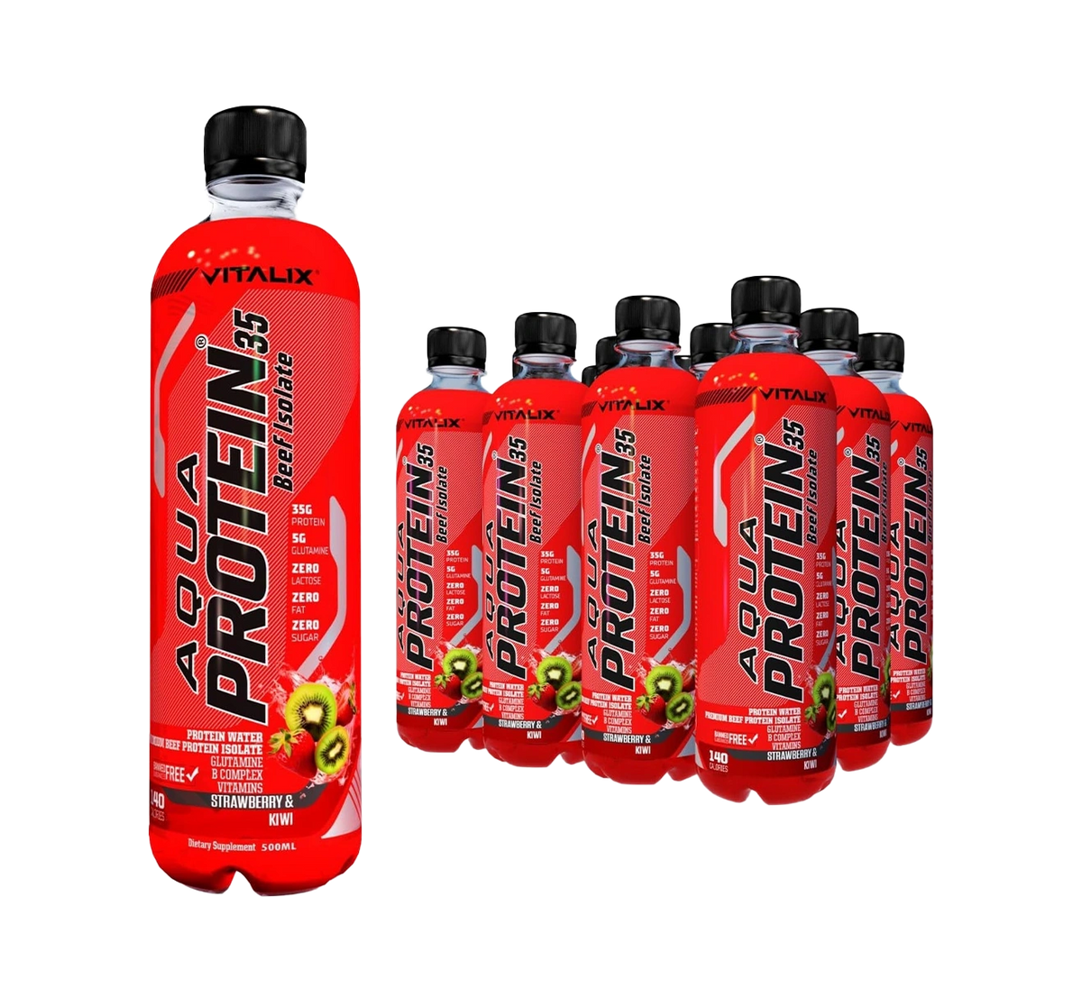 Aqua Protein 35 Premium Beef Protein Isolate - Strawberry & Kiwi - Ultramade