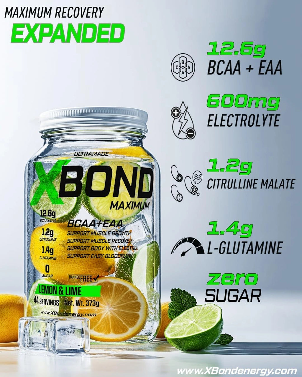 Xbond Powder BCAA + EAA - Lemon & Lime - photo 3