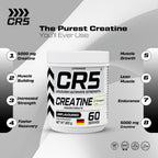 CR5 Creatine Monohydrate Powder – Creapure® Micronized, Unflavoured, 5000mg Per Serving - photo 3