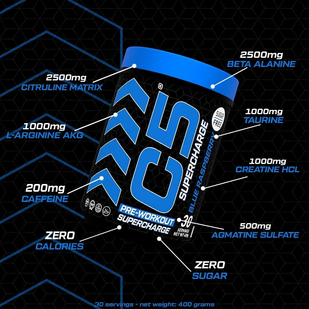 C5 Supercharge Pre Workout Powder Blue Raspberry - photo 5