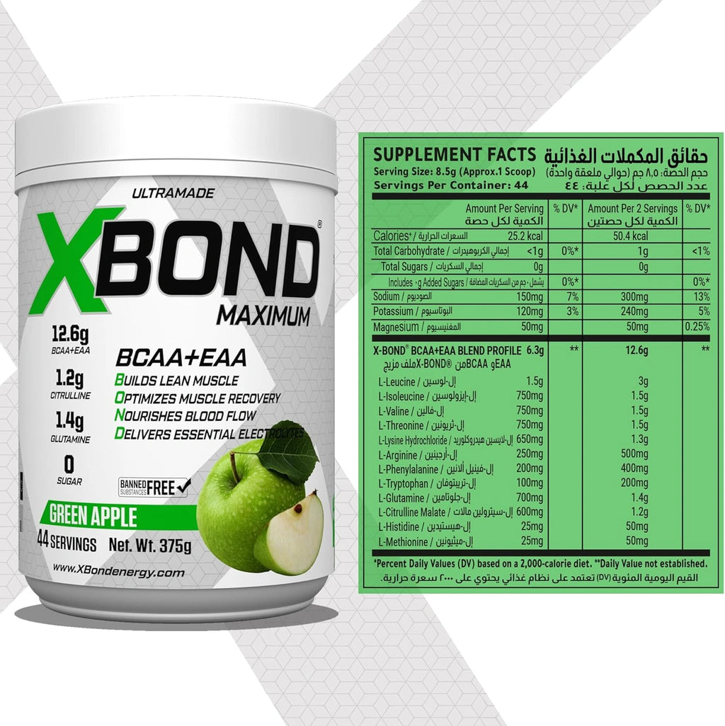 Xbond Powder BCAA + EAA - Green Apple - photo 5