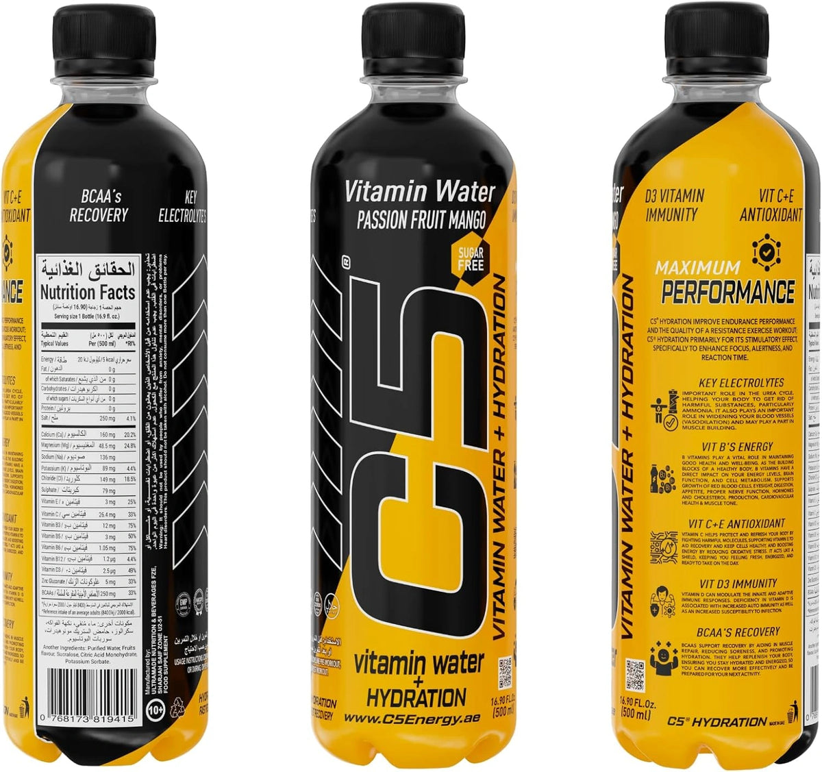 C5 Hydration Passion Fruit Mango Electrolytes Vitamin Water- Zero Sugar - photo 4