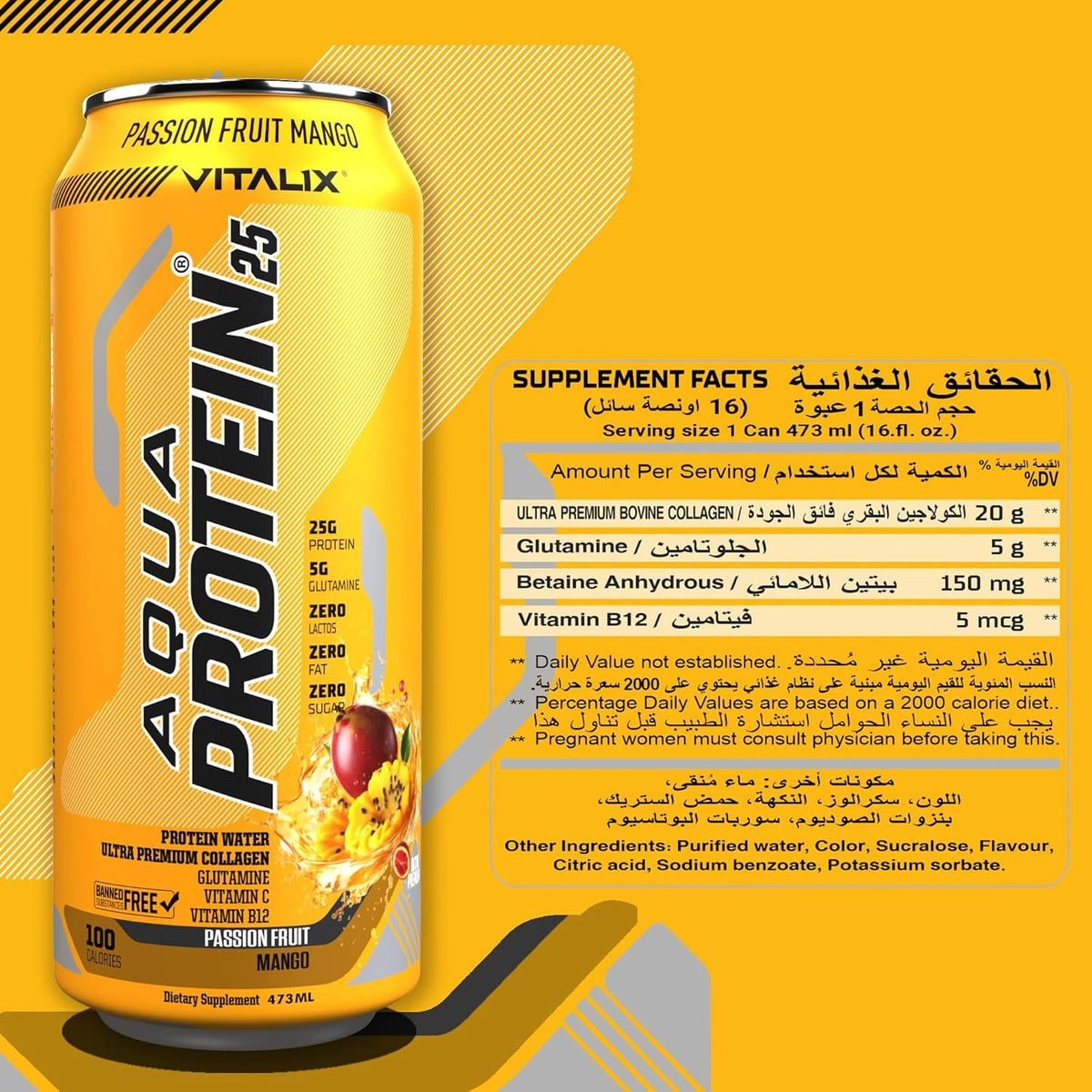 VITALIX Aqua Protein 25 Protein Water - Passion Fruit Mango - photo 6