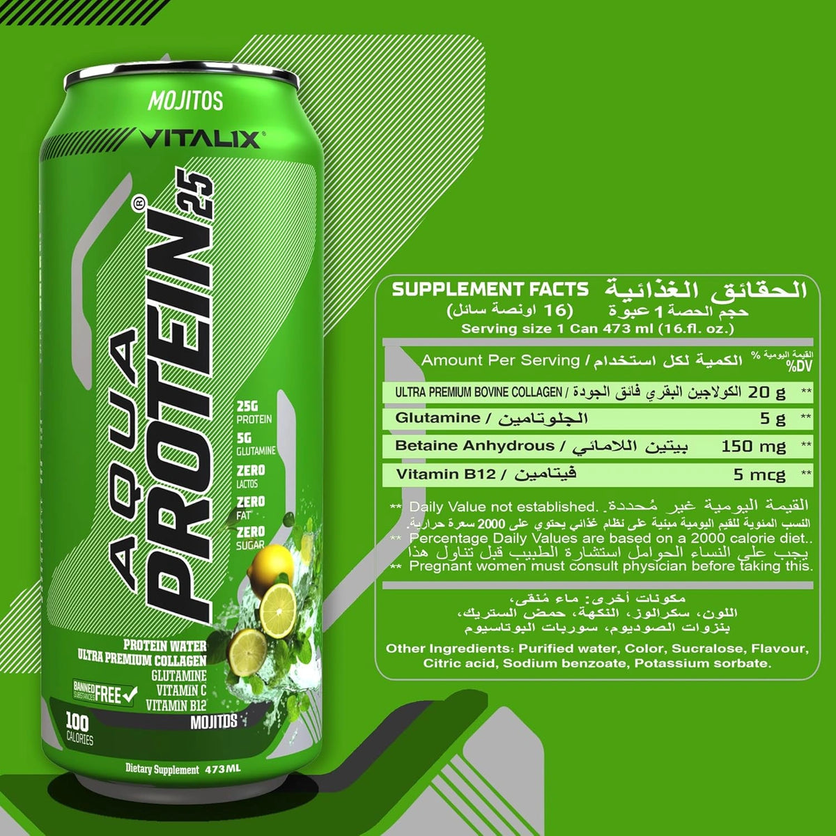 VITALIX Aqua Protein 25 Protein Water - Mojito - photo 6