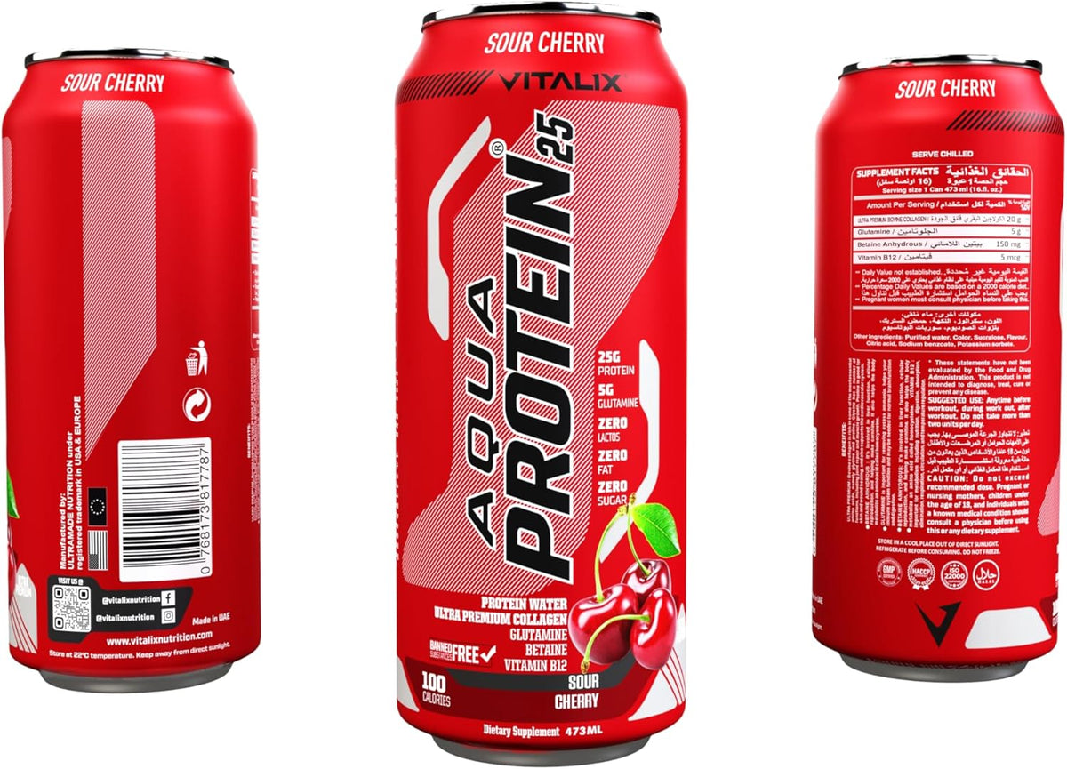 VITALIX Aqua Protein 25 Protein Water - Sour Cherry - photo 5