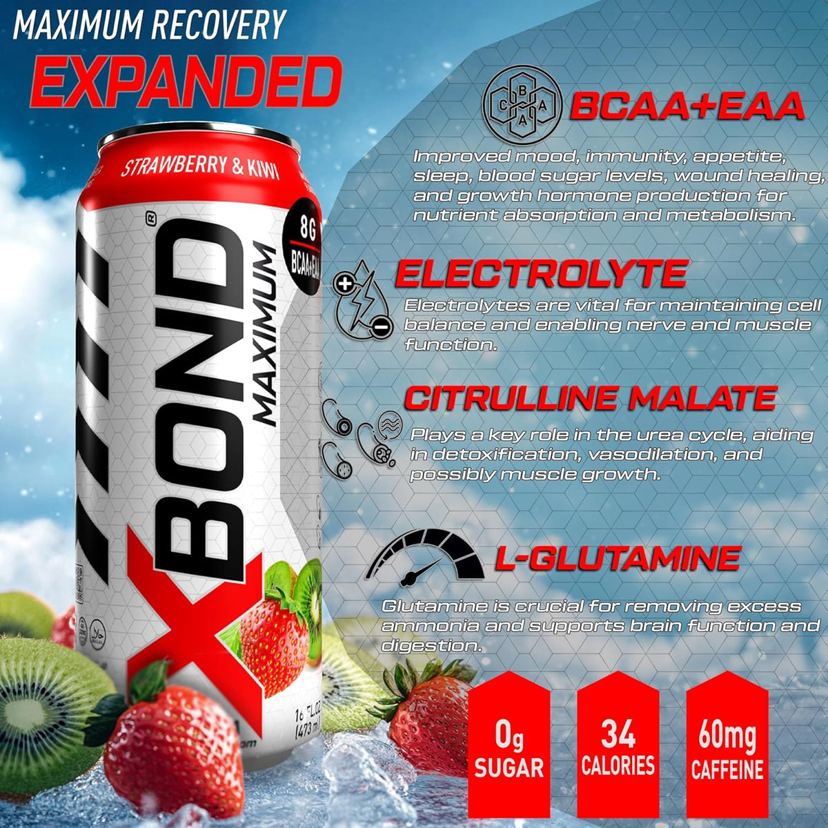 XBOND Drink BCAA+EAA Strawberry & Kiwi - photo 5
