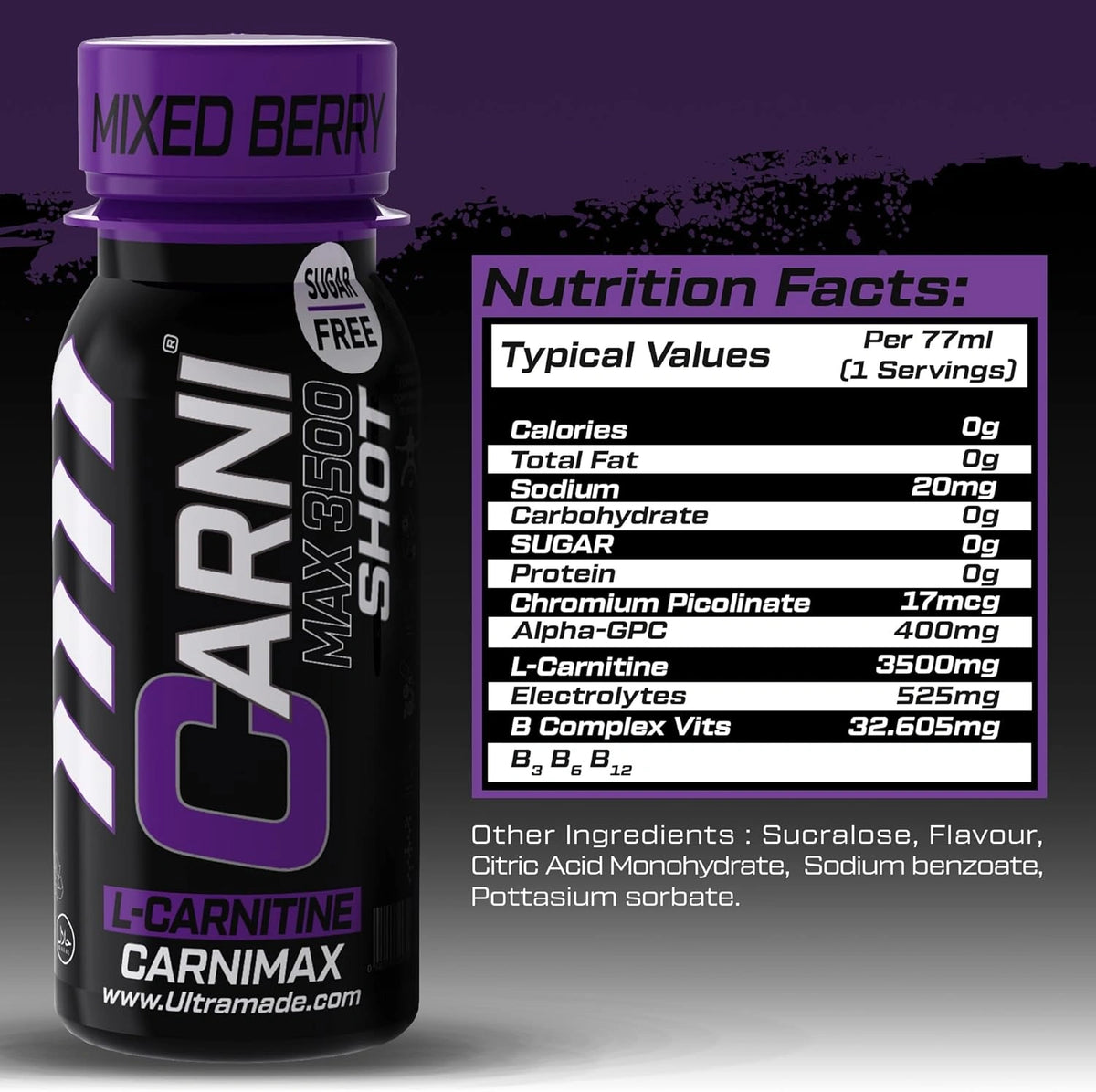 Carni Shot L-Carnitine Sugar-Free Mixed Berry Pack of 12 - photo 5