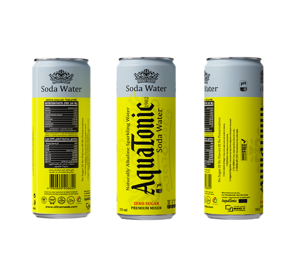 Aquatonic® Naturally Alkaline Soda Water – Zero Sugar Premium Mixer, 355ml Slim Can - photo 2