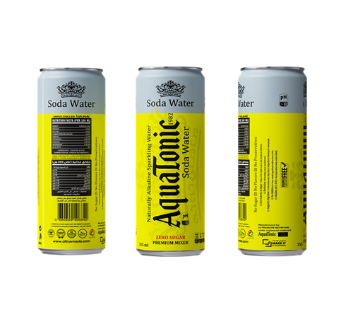 Aquatonic® Naturally Alkaline Soda Water – Zero Sugar Premium Mixer, 355ml Slim Can - photo 2
