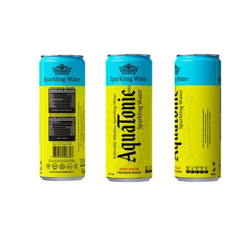 Aquatonic® Zero Sugar Sparkling Water – Naturally Alkaline Premium Mixer, 355ml Slim Can - photo 2