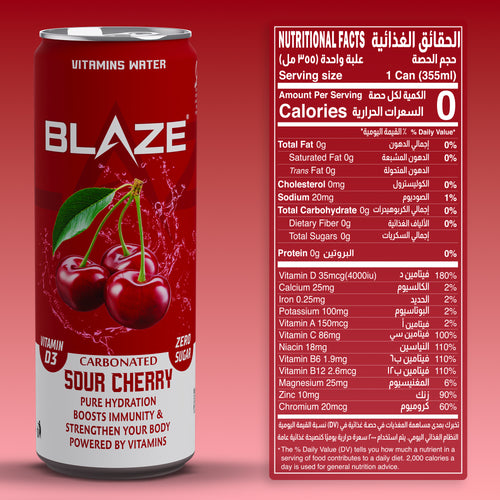 BLAZE Vitamin Water – Mixed Berry – Zero Sugar, Vitamin D3 4000IU - photo 2