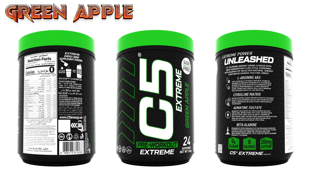 C5 Extreme Pre Workout Powder Green Apple - photo 4