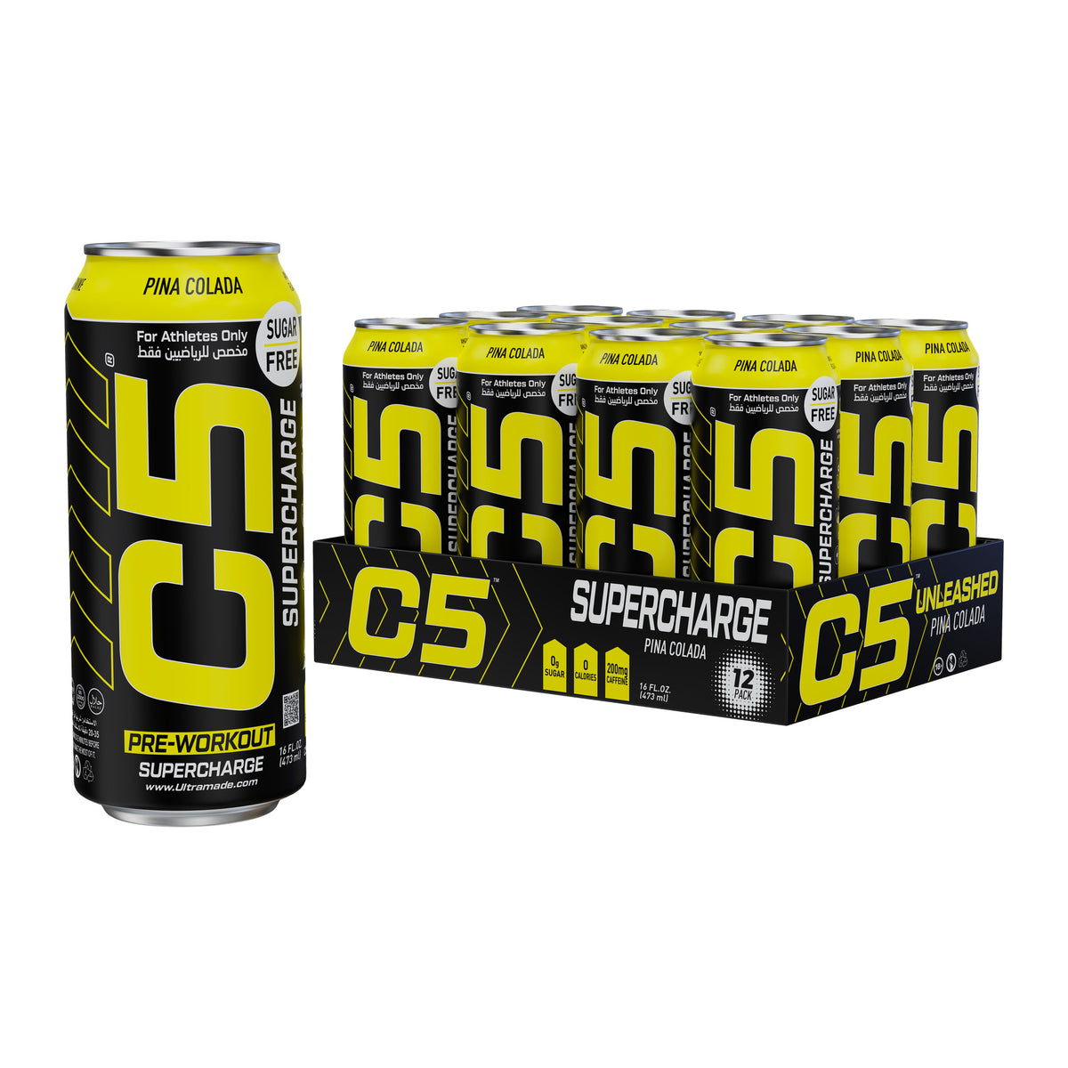 C5 Drink Supercharge Pina Colada Pre Workout - Ultramade