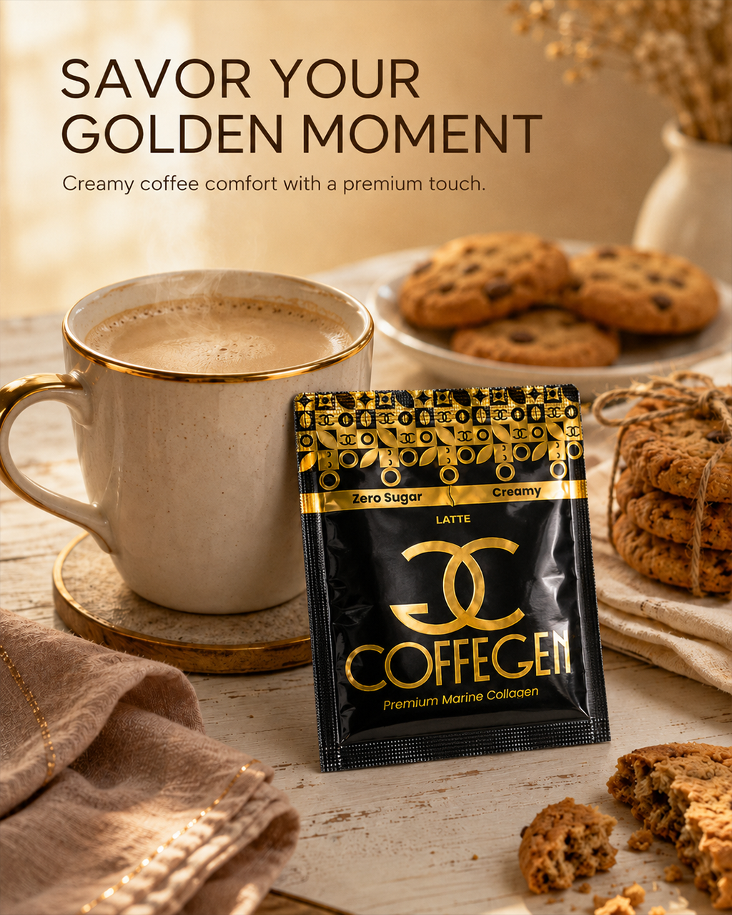 CoffeGen Latte Premium Marine Collagen Coffee - 12 x 15g Sachets - photo 6