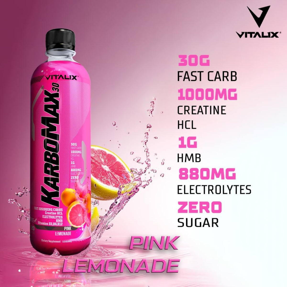 KarboMax® 30 - Pink Lemonade | Carbohydrate Drink | Fast Carb with 30g Carbs - photo 5