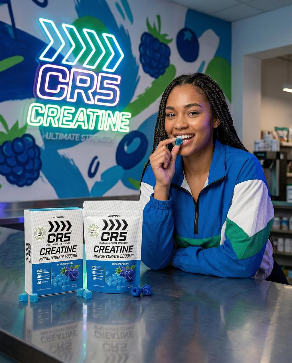 CR5 Creatine Gummies 5000mg – Creatine Monohydrate Gummies Blue Raspberry - photo 5